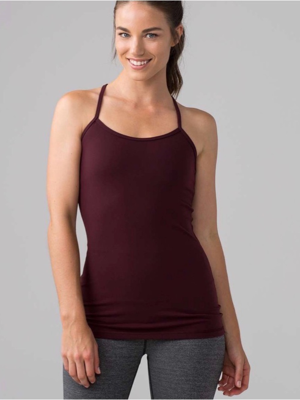 Lululemon Power Y Tank Bordeaux Drama